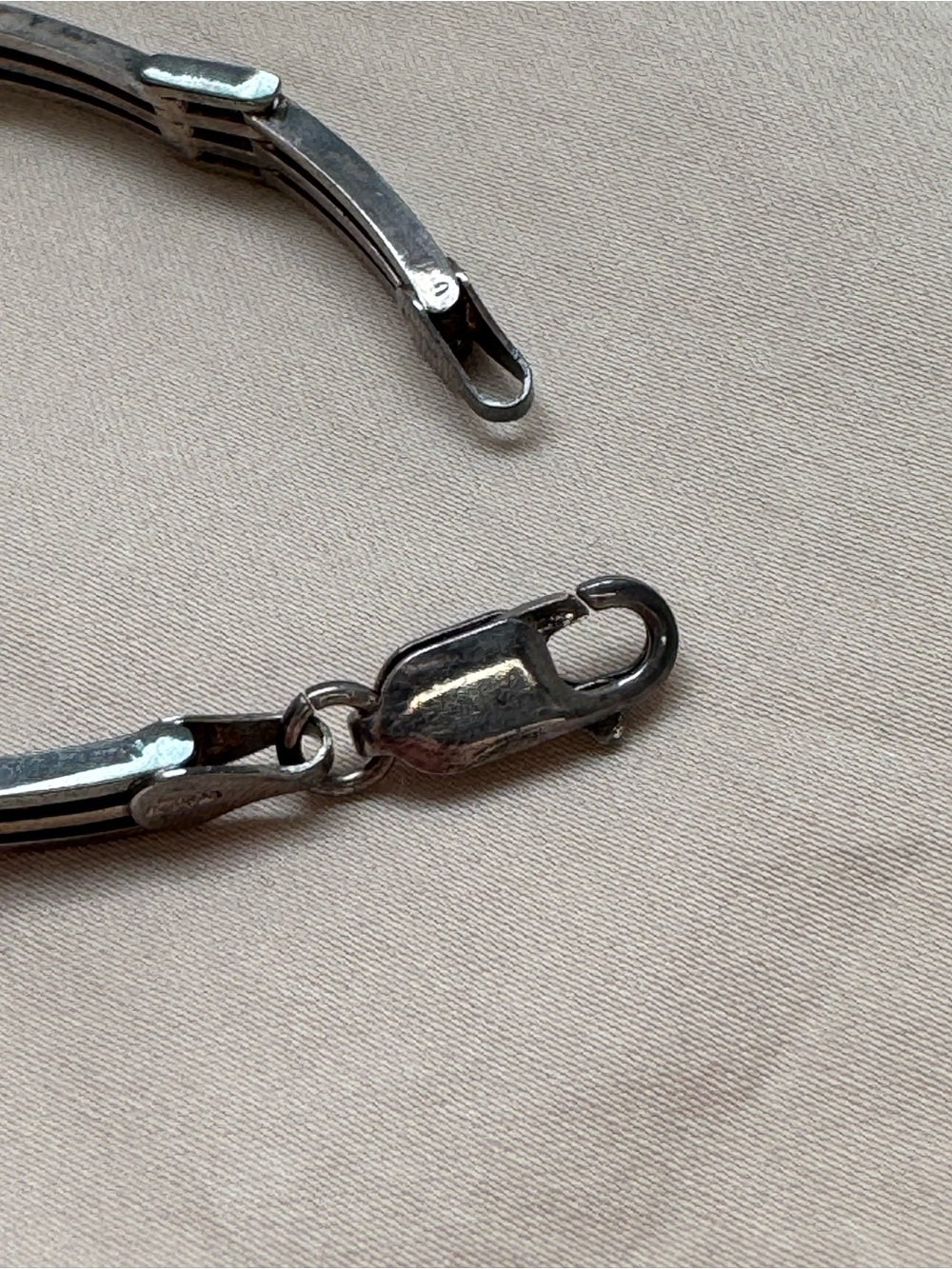 Estate Jewelry Bar Link Bracelet .925 Sterling Silver Italy 7.25” Long Unisex - Picture 6 of 14